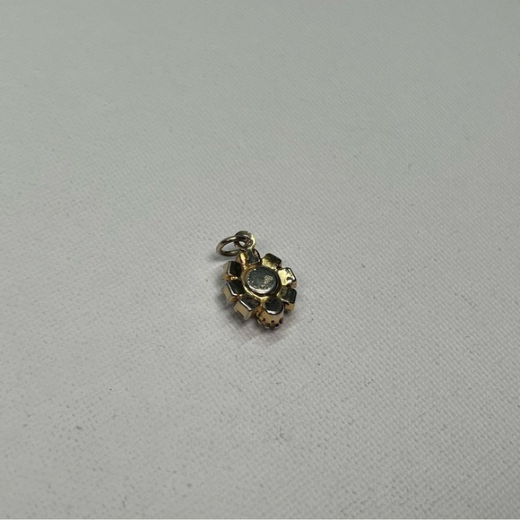 Vintage Gold Tone Pink and Clear Swarovski Crystal Necklace Pendant - Picture 5 of 8